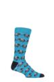 Mens and Women's 1 Pair Shared Earth Elephants Fair Trade Bamboo Socks - Turquoise