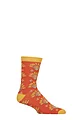 Mens and Women's 1 Pair Shared Earth Fair Trade Indian Inspired Bamboo Socks - Rusty Red
