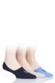 Mens 3 Pair Ralph Lauren Light Weight Cotton Trainer Liner Socks - Blue / Grey / Navy