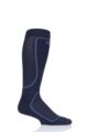 Mens and Ladies 1 Pair UpHillSport "Eno" Alpine Ski 4 Layer M5 Socks - Blue