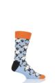 Mens and Ladies 1 Pair Happy Socks Andy Warhol Flowers Socks - Multi