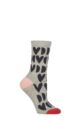 Women's 1 Pair Caroline Gardner Patterned Bamboo and Cotton Blend Socks - Heart and Moon Charcoal