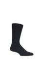 Mens 1 Pair Pantherella Merino Wool Ribbed Leisure Socks - Black