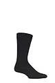 Mens 1 Pair Pantherella Merino Wool Ribbed Leisure Socks - Black