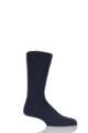 Mens 1 Pair Pantherella Merino Wool Ribbed Leisure Socks - Navy