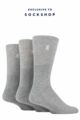 Mens 3 Pair Pringle 12-14 Big Foot Socks for Larger Feet - Bamboo Sports Grey