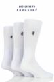 Mens 3 Pair Pringle 12-14 Big Foot Socks for Larger Feet - Bamboo Sports White