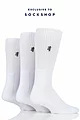 Mens 3 Pair Pringle 12-14 Big Foot Socks for Larger Feet - Bamboo Sports White