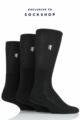 Mens 3 Pair Pringle 12-14 Big Foot Socks for Larger Feet - Bamboo Sports Black