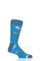 Happy Socks 1 Pair Beatles 50th Anniversary Yellow Submarine Fish & Whales  Cotton Socks - Blue