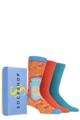 Mens 3 Pair SOCKSHOP Bamboo Bright Gift Boxed Socks - Beans for Breakfast