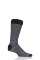Mens 1 Pair Pantherella Farringdon Classic Stripe Cotton Lisle Socks - Black