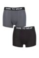 Mens 2 Pack Dare to Wear Bamboo Trunks - Black / Grey