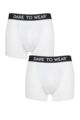 Mens 2 Pack Dare to Wear Bamboo Trunks - White