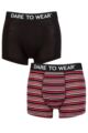 Mens 2 Pack Dare to Wear Bamboo Trunks - Black / Red