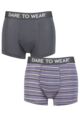 Mens 2 Pack Dare to Wear Bamboo Trunks - Charcoal / Purple