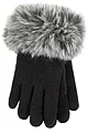 Womens 1 Pair SOCKSHOP Heat Holders Hollis Faux Fur Gloves - Black