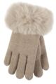 Womens 1 Pair SOCKSHOP Heat Holders Hollis Faux Fur Gloves - Oat