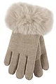 Womens 1 Pair SOCKSHOP Heat Holders Hollis Faux Fur Gloves - Oat