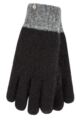 Womens 1 Pair SOCKSHOP Heat Holders Skye Textured Yarn Gloves - Black