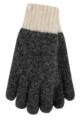Womens 1 Pair SOCKSHOP Heat Holders Skye Textured Yarn Gloves - Charcoal