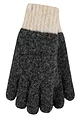 Womens 1 Pair SOCKSHOP Heat Holders Skye Textured Yarn Gloves - Charcoal