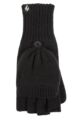 Mens and Women's 1 Pack SOCKSHOP Heat Holders Converter Mittens - Black