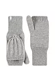 Women's 1 Pair SOCKSHOP Heat Holders Ash Cable Knit Converter Mittens - Light Grey