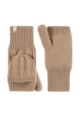 Ladies 1 Pair SOCKSHOP Heat Holders Ash Cable Knit Converter Mittens - Beige