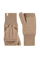 Women's 1 Pair SOCKSHOP Heat Holders Ash Cable Knit Converter Mittens - Beige
