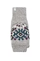 Women's 1 Pack SOCKSHOP Heat Holders Heather Patterned Converter Mittens - Light Grey