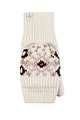 Women's 1 Pack SOCKSHOP Heat Holders Heather Patterned Converter Mittens - Cream