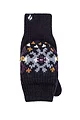 Women's 1 Pack SOCKSHOP Heat Holders Heather Patterned Converter Mittens - Navy