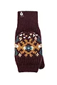 Women's 1 Pack SOCKSHOP Heat Holders Heather Patterned Converter Mittens - Wine
