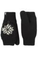 Women's 1 Pack SOCKSHOP Heat Holders Snowflake Patterned Converter Mittens - Black