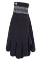 Mens 1 Pack SOCKSHOP Heat Holders Cedar Stripe Cuff Gloves - Navy