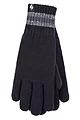 Mens 1 Pack SOCKSHOP Heat Holders Cedar Stripe Cuff Gloves - Navy