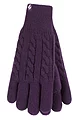 Women's 1 Pair SOCKSHOP Heat Holders Willow Cable Gloves - Purple