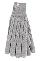 Women's 1 Pair SOCKSHOP Heat Holders Willow Cable Gloves - Light Grey
