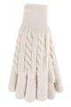 Women's 1 Pair SOCKSHOP Heat Holders Willow Cable Gloves - Cream
