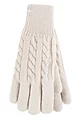 Women's 1 Pair SOCKSHOP Heat Holders Willow Cable Gloves - Cream