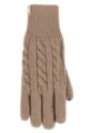 Ladies 1 Pair SOCKSHOP Heat Holders Willow Cable Gloves - Beige