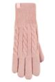 Ladies 1 Pair SOCKSHOP Heat Holders Willow Cable Gloves - Dusky Pink