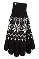 Women's 1 Pack SOCKSHOP Heat Holders Avens Patterned Gloves - Black