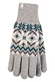 Women's 1 Pack SOCKSHOP Heat Holders Avens Patterned Gloves - Light Grey