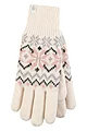 Women's 1 Pack SOCKSHOP Heat Holders Avens Patterned Gloves - Cream