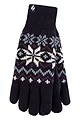 Women's 1 Pack SOCKSHOP Heat Holders Avens Patterned Gloves - Navy