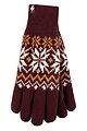 Women's 1 Pack SOCKSHOP Heat Holders Avens Patterned Gloves - Wine