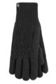 Women's 1 Pair SOCKSHOP Heat Holders Tampere Centre Cable Gloves - Black