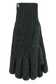 Women's 1 Pair SOCKSHOP Heat Holders Tampere Centre Cable Gloves - Emerald